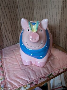 Coco Dottie Pink Ceramic Cookie Jar with Embossed Logo